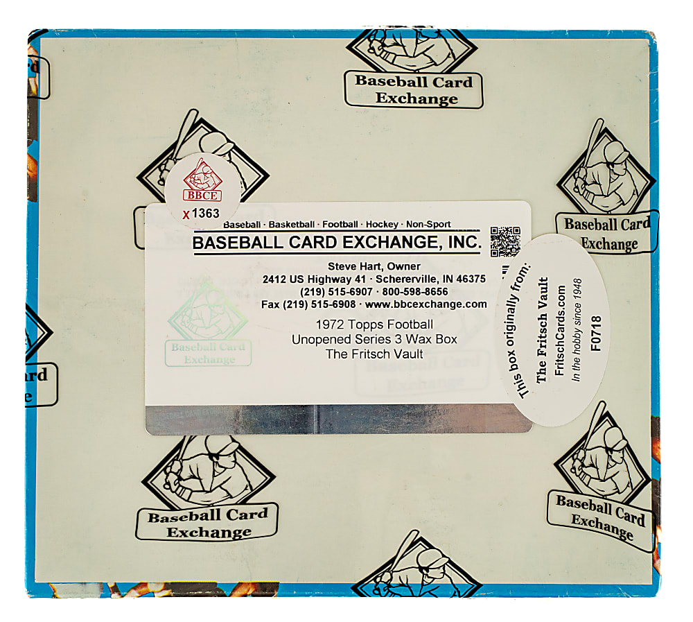 1972 Topps Football Third Series Unopened Wax Box (24 Packs) - BBCE and Ex-Fritsch