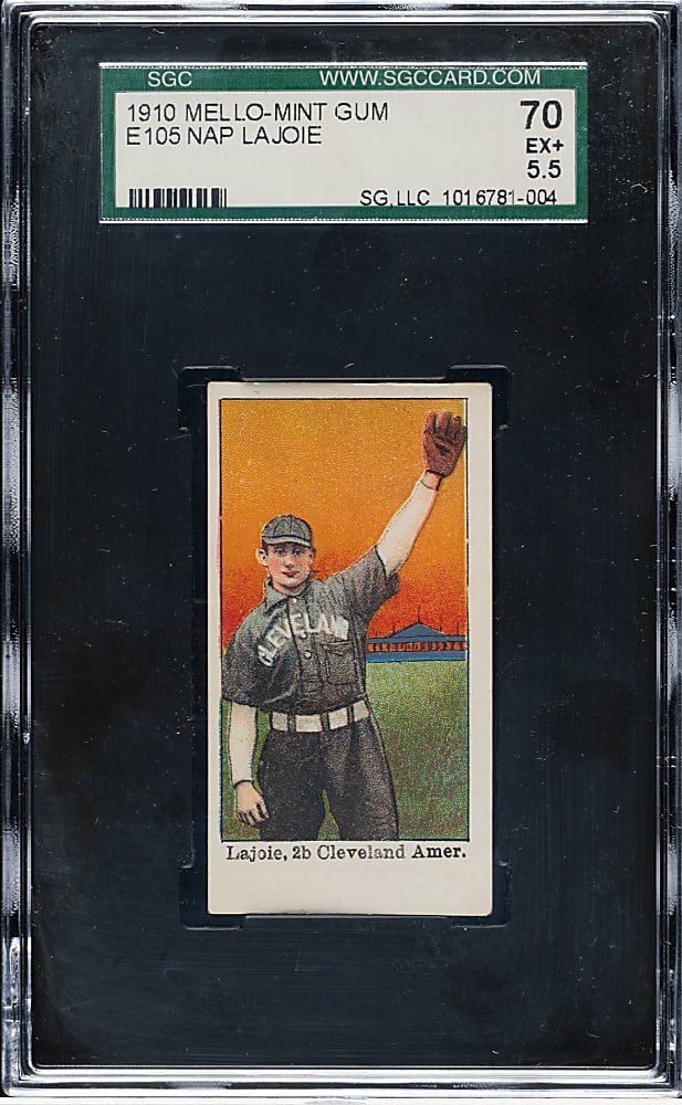 1910 E105 Mello-Mint Gum Nap Lajoie SGC EX+ 70