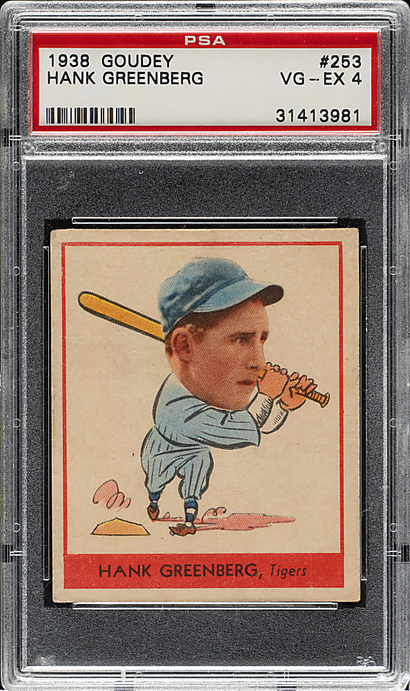 1938 R323 Goudey "Heads-Up" #253 Hank Greenberg PSA VG-EX 4
