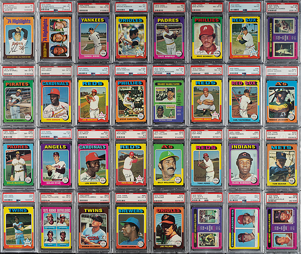 High-Grade 1975 Topps Complete Set (660) Including 35 PSA-Graded Cards