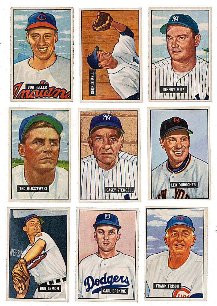 1951 Bowman Near-Complete Set (319/324) Including 95 PSA- and SGC-Graded Cards