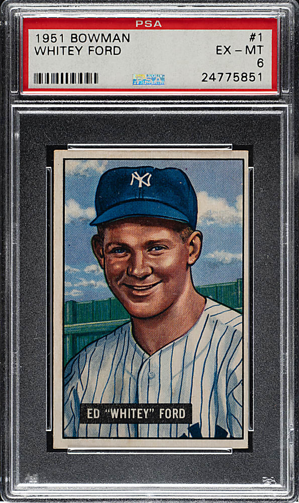 1951 Bowman #1 Whitey Ford Rookie PSA EX-MT 6
