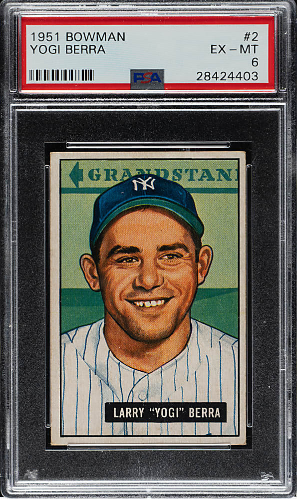 1951 Bowman #2 Yogi Berra PSA EX-MT 6