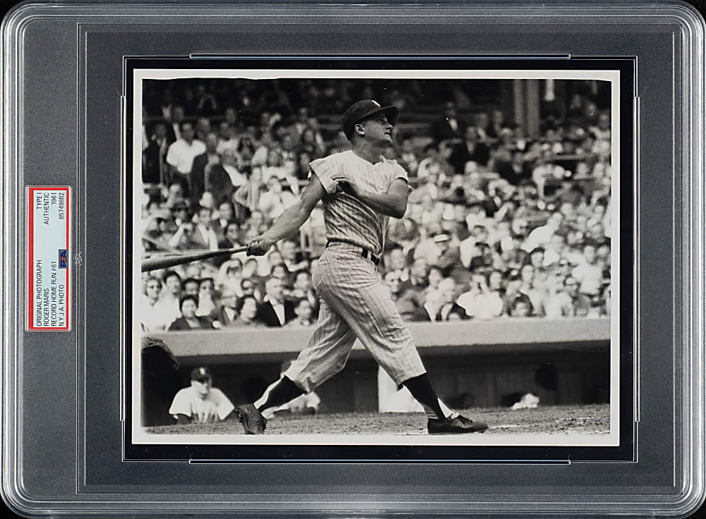 1961 Roger Maris Record Home Run #61 Original New York Journal American Photograph PSA/DNA Type I