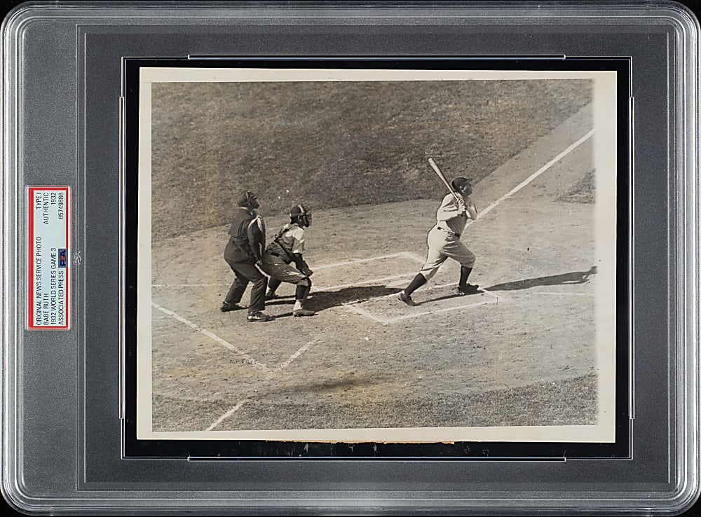 1932 Babe Ruth World Series Game 3 Original Associated Press Photograph PSA/DNA Type I - First Home Run in the "Called Shot" Game