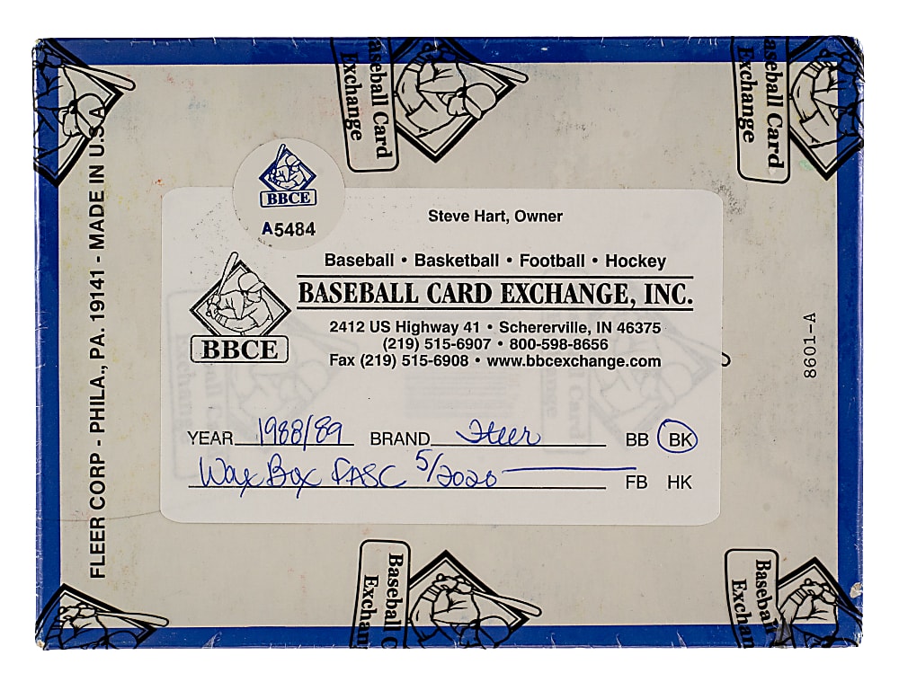 1988-1989 Fleer Basketball Unopened Wax Box (36 Packs) - BBCE - From a Sealed Case (FASC)