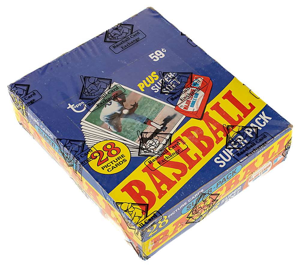 1980 Topps Unopened Super Cello Pack Box (24 Packs) - BBCE and Ex-Fritsch - Rickey Henderson Rookie Year