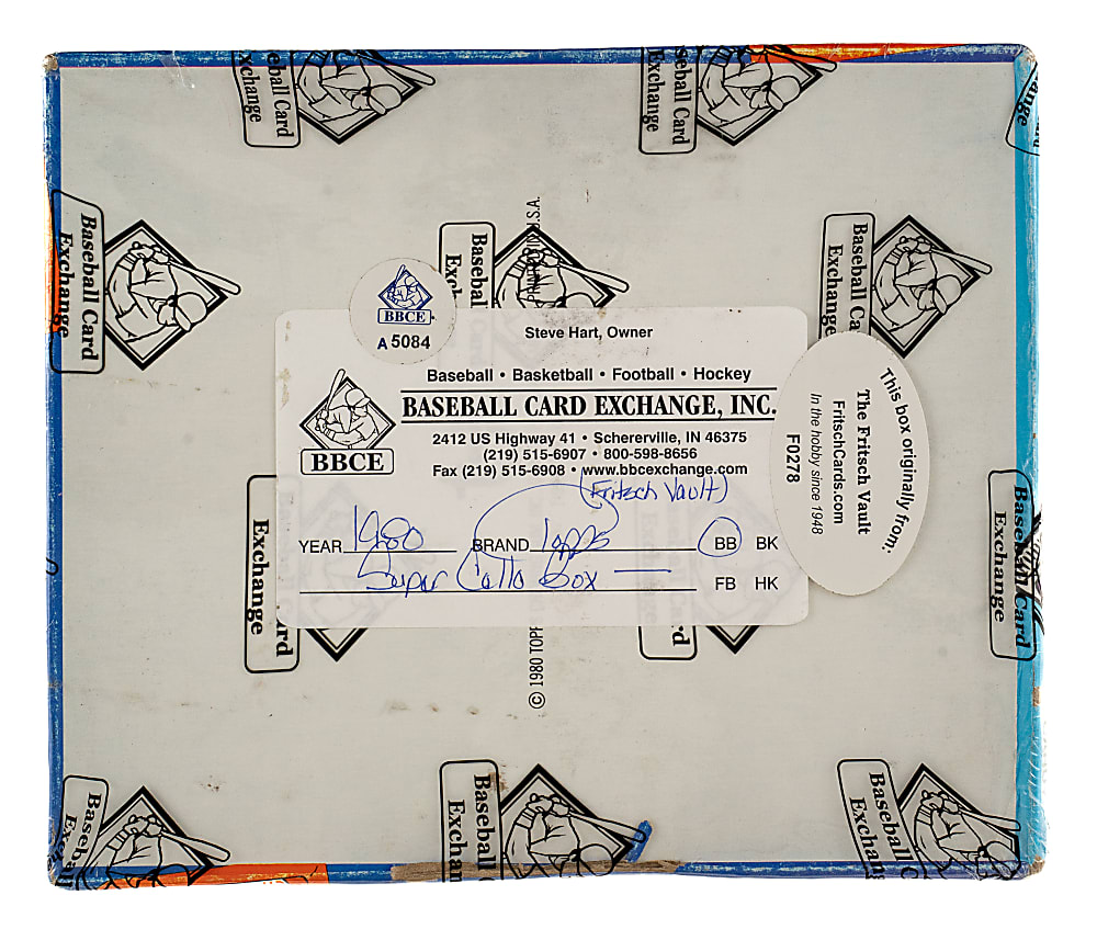 1980 Topps Unopened Super Cello Pack Box (24 Packs) - BBCE and Ex-Fritsch - Rickey Henderson Rookie Year
