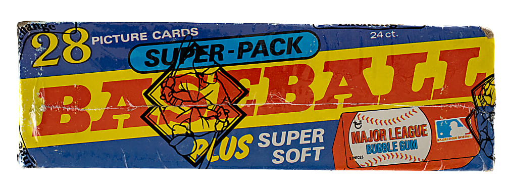 1980 Topps Unopened Super Cello Pack Box (24 Packs) - BBCE and Ex-Fritsch - Rickey Henderson Rookie Year