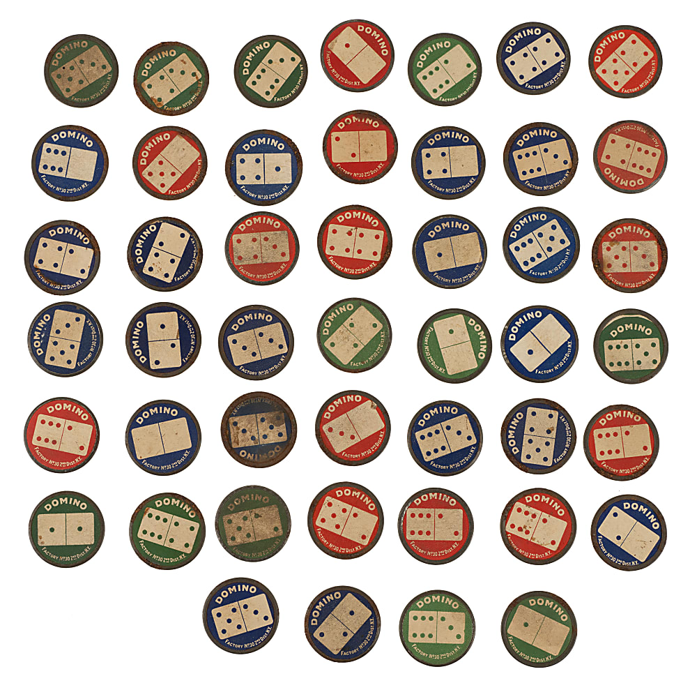 1909-1912 PX7 Sweet Caporal Domino Discs Collection (50) Including Baker, Brown, Lajoie, and McGraw