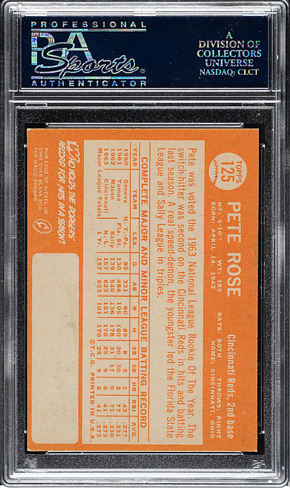 1964 Topps #125 Pete Rose PSA EX-MT 6