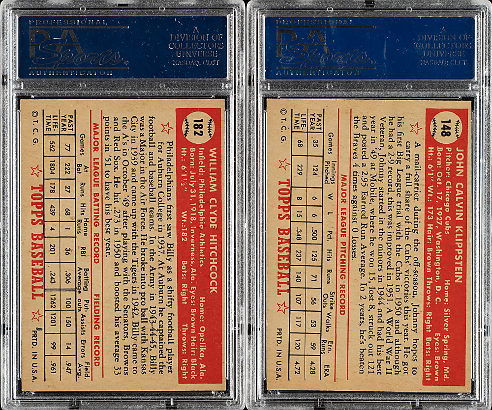 1952 Topps PSA-Graded Collection (6)