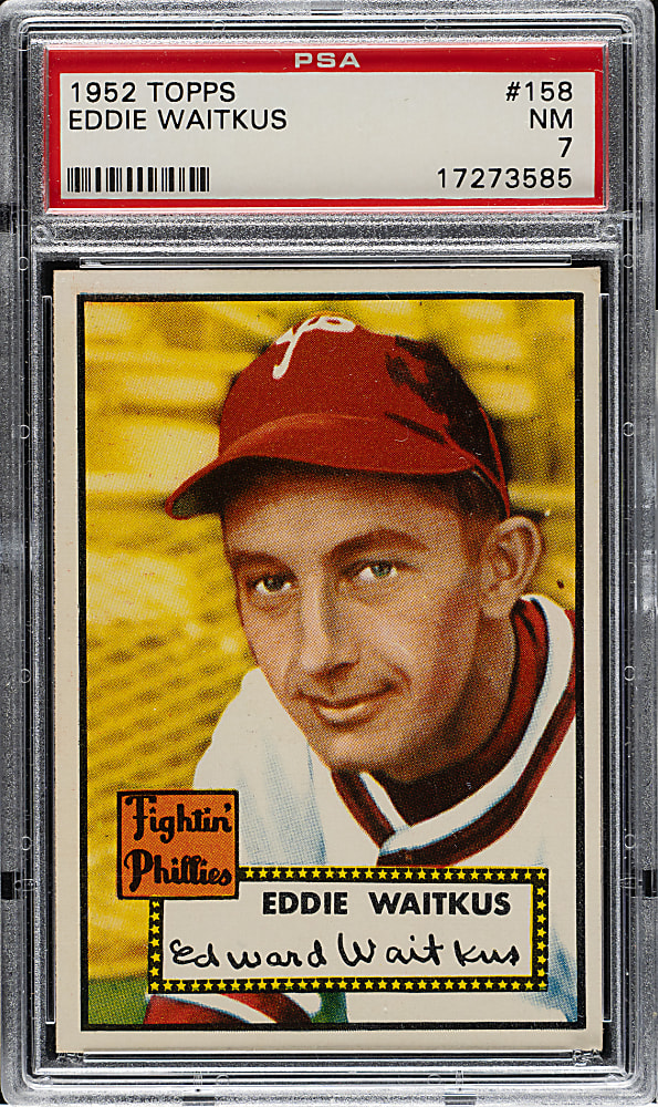 1952 Topps #158 Eddie Waitkus PSA NM 7