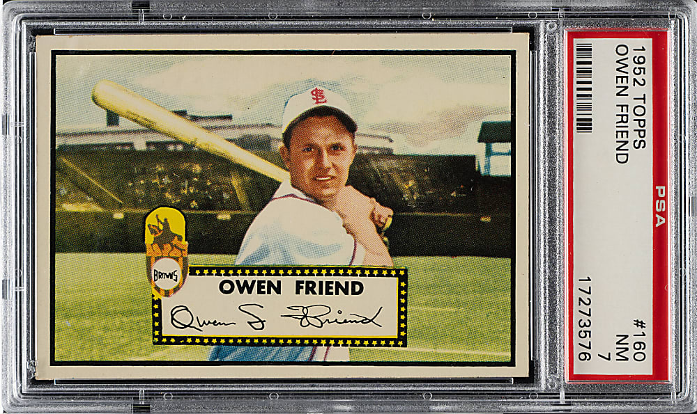 1952 Topps #160 Owen Friend PSA NM 7