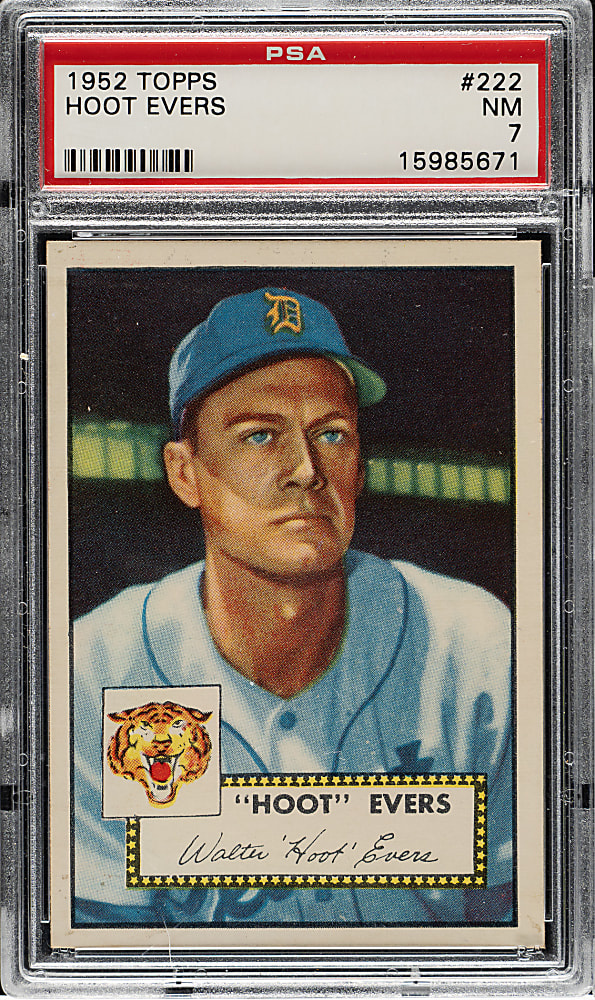 1952 Topps #222 Hoot Evers PSA NM 7