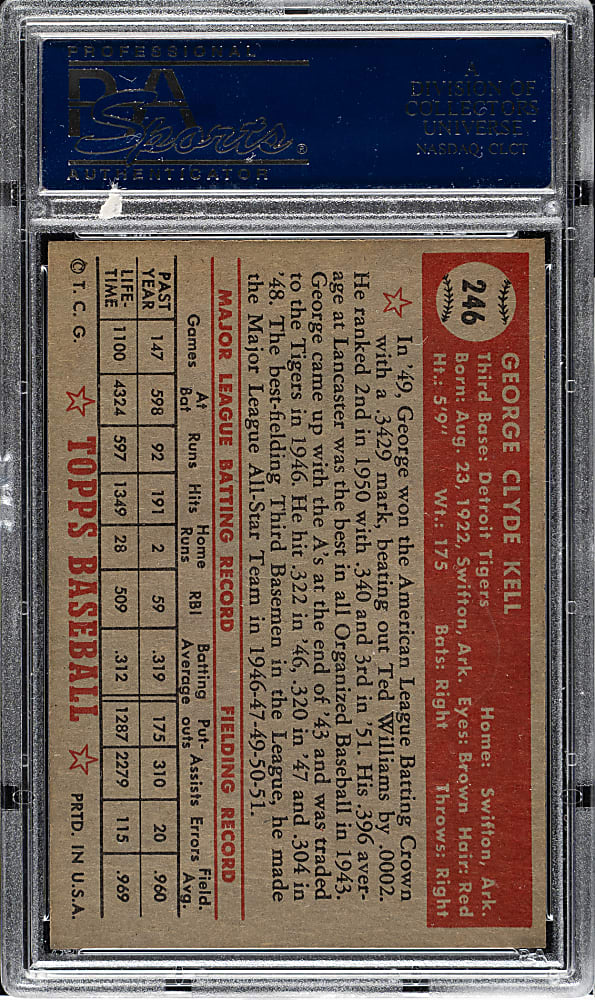 1952 Topps #246 George Kell PSA NM 7