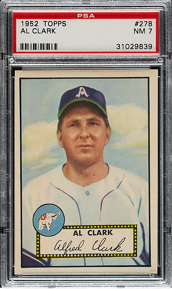 1952 Topps #278 Al Clark PSA NM 7