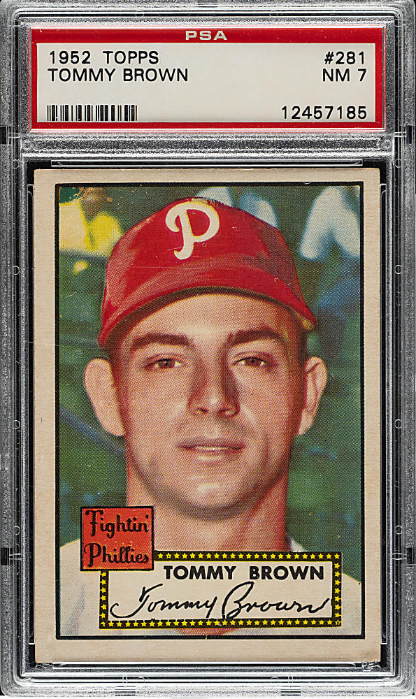1952 Topps #281 Tommy Brown PSA NM 7
