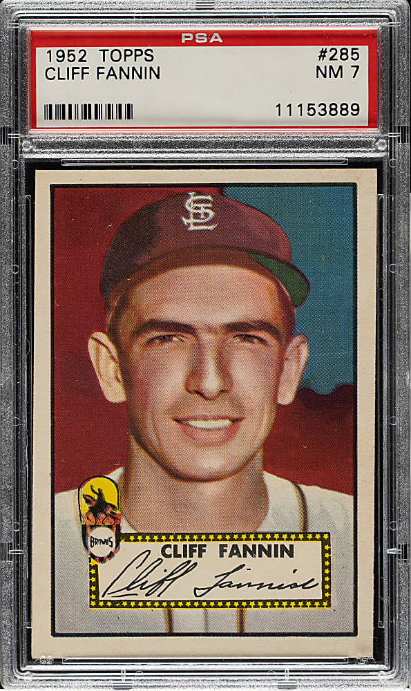 1952 Topps #285 Cliff Fannin PSA NM 7