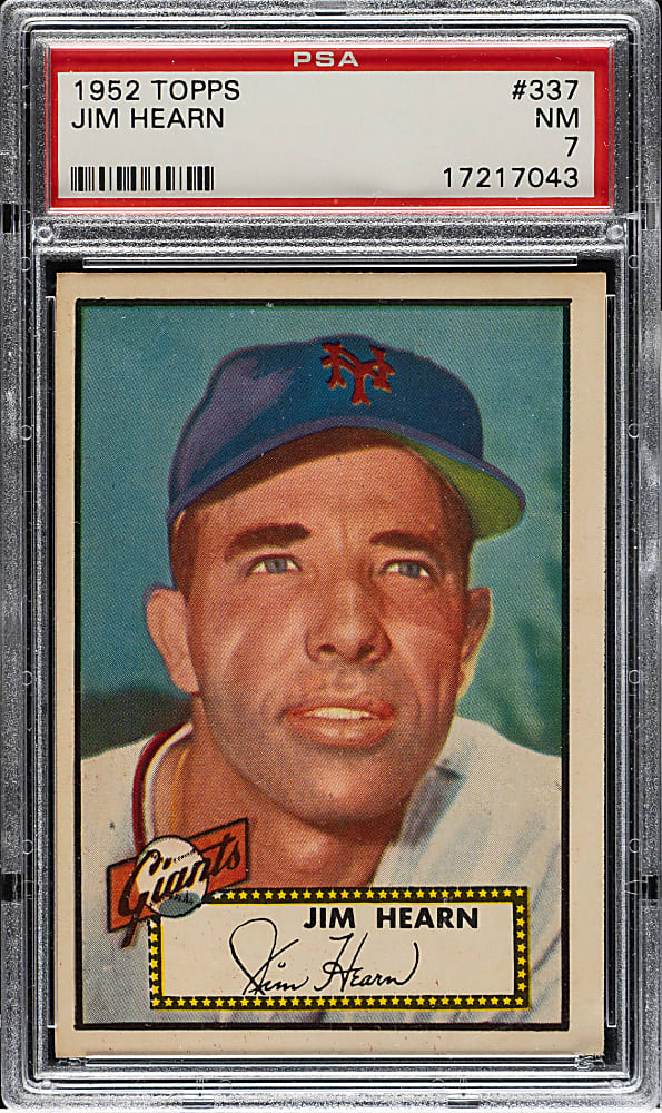 1952 Topps #337 Jim Hearn High Number PSA NM 7