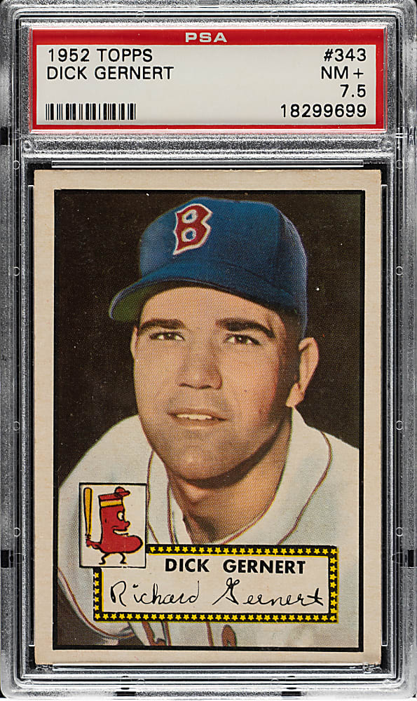 1952 Topps #343 Dick Gernert High Number PSA NM+ 7.5