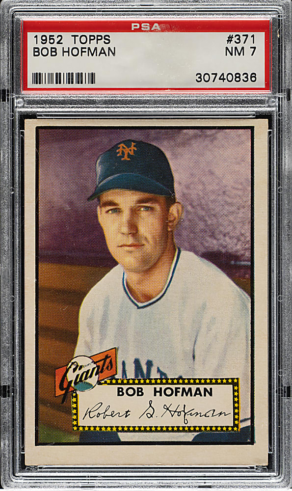 1952 Topps #371 Bob Hofman High Number PSA NM 7