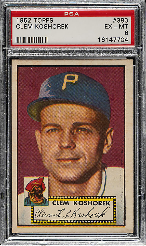 1952 Topps #380 Clem Koshorek High Number PSA EX-MT 6