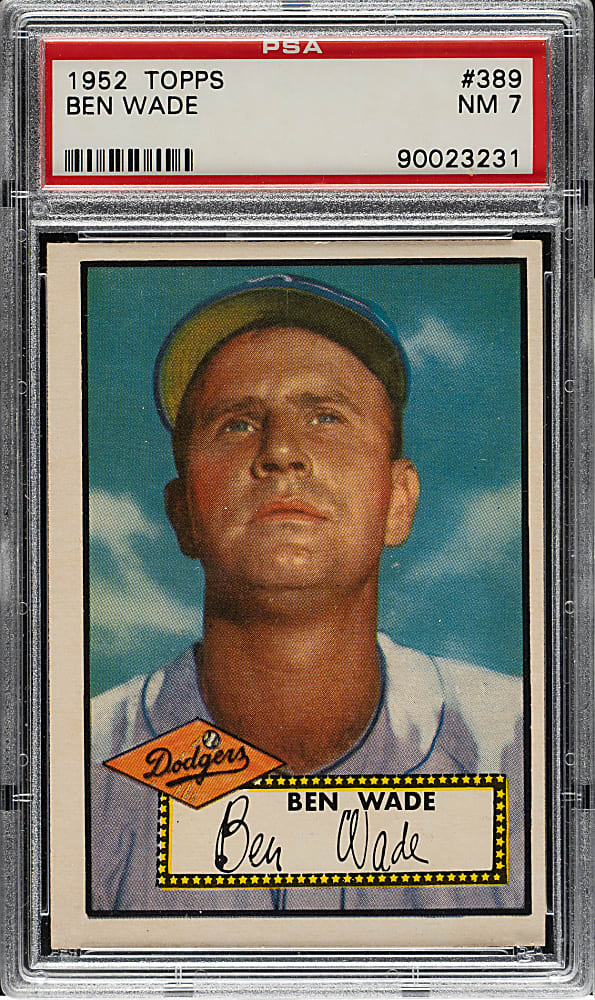 1952 Topps #389 Ben Wade High Number PSA NM 7