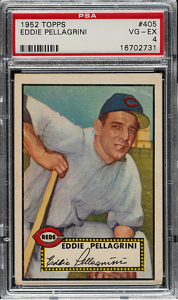 1952 Topps #405 Eddie Pellagrini High Number PSA VG-EX 4
