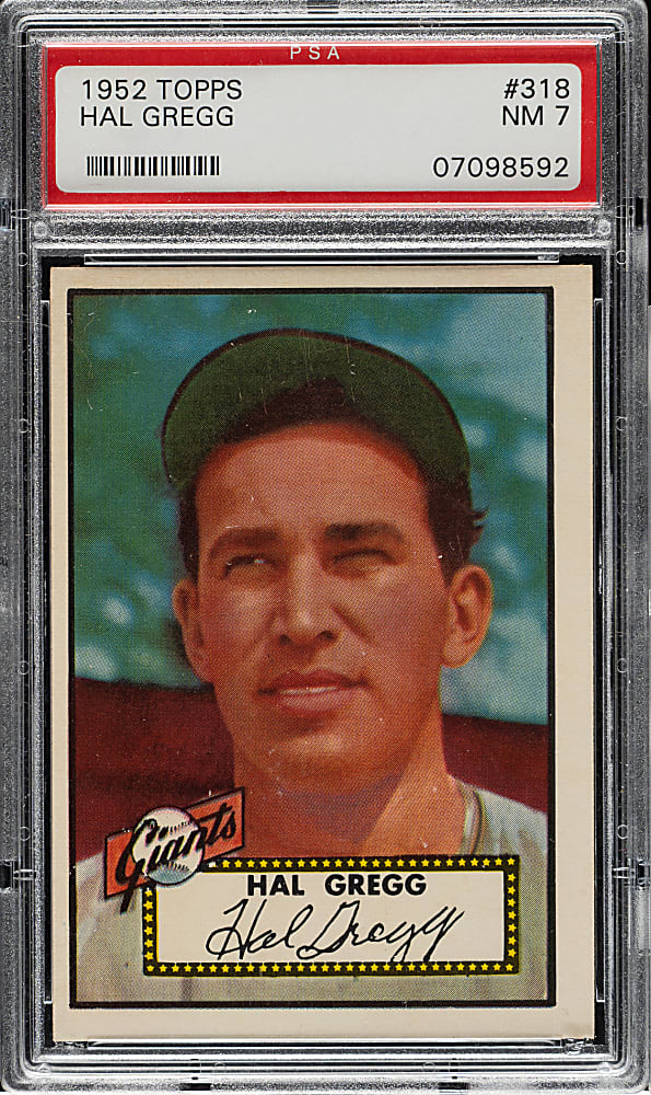 1952 Topps #318 Hal Gregg High Number PSA NM 7