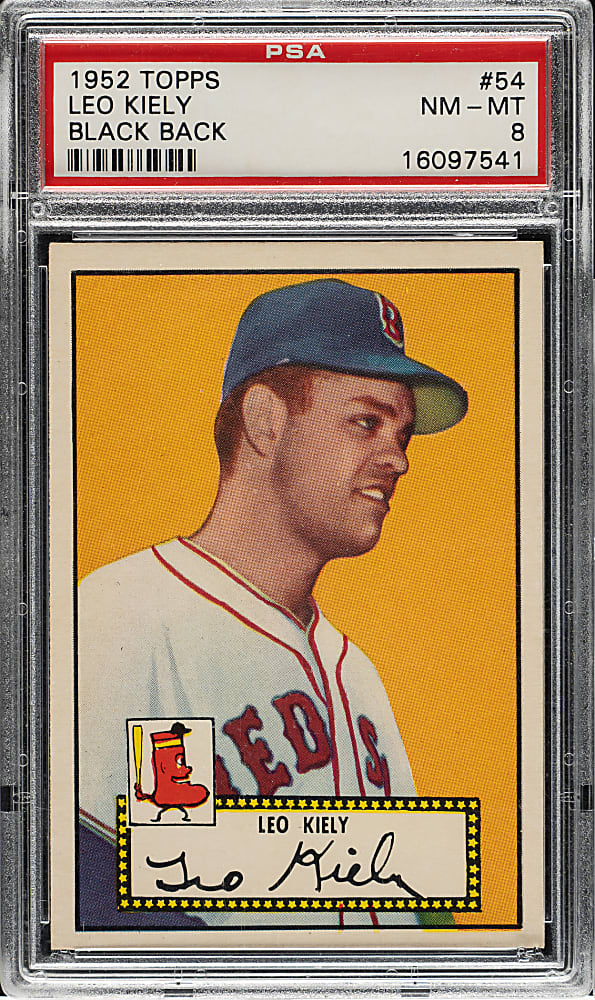 1952 Topps #54 Leo Kiely Black Back PSA NM-MT 8