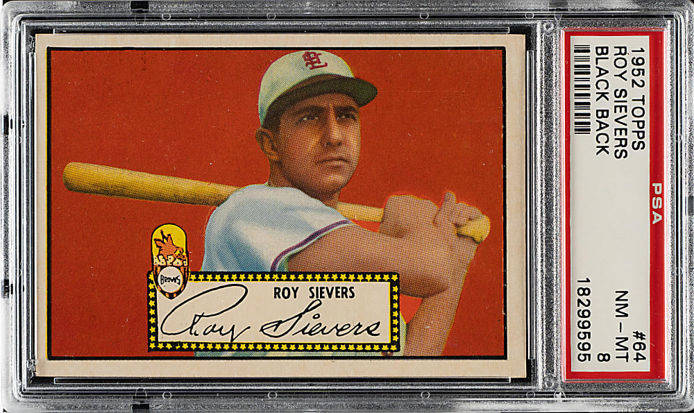 1952 Topps #64 Roy Sievers Black Back PSA NM-MT 8
