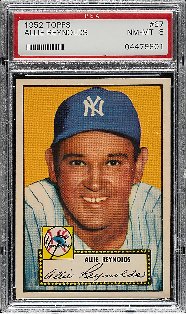 1952 Topps #67 Allie Reynolds PSA NM-MT 8