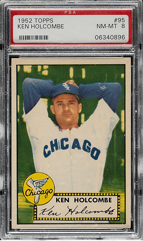 1952 Topps #95 Ken Holcombe PSA NM-MT 8