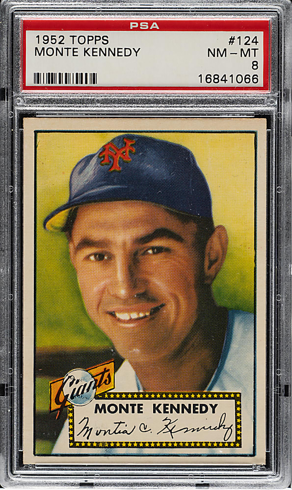 1952 Topps #124 Monte Kennedy PSA NM-MT 8