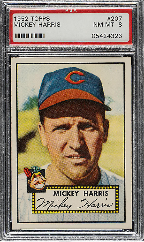 1952 Topps #207 Mickey Harris PSA NM-MT 8