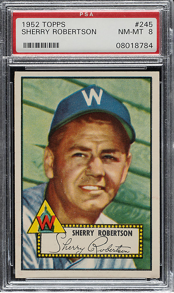1952 Topps #245 Sherry Robertson PSA NM-MT 8