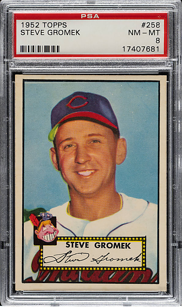1952 Topps #258 Steve Gromek PSA NM-MT 8