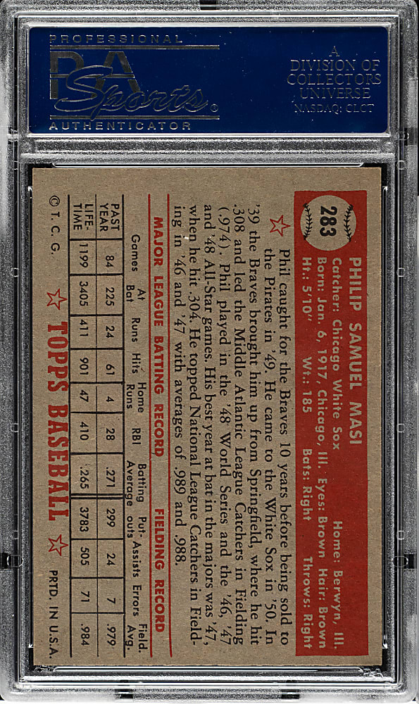 1952 Topps #283 Phil Masi PSA NM-MT 8