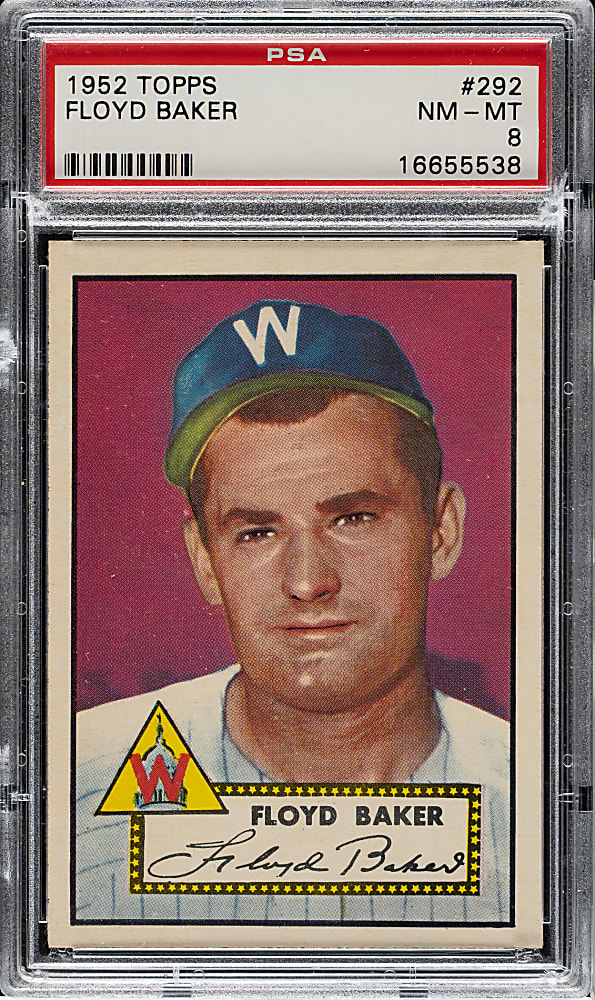 1952 Topps #292 Floyd Baker PSA NM-MT 8