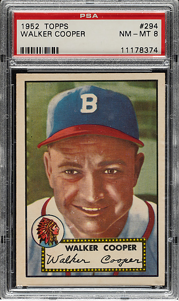 1952 Topps #294 Walker Cooper PSA NM-MT 8