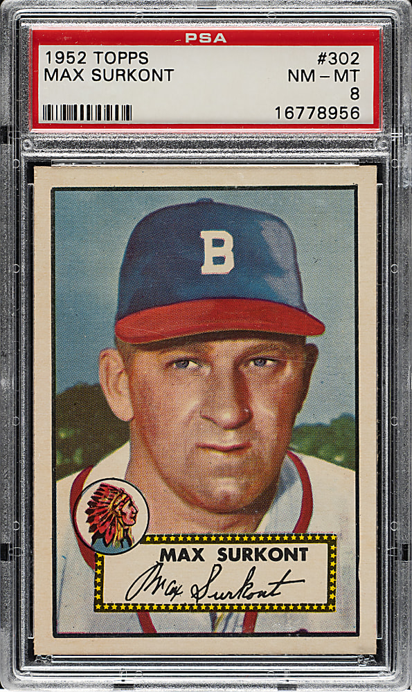 1952 Topps #302 Max Surkont PSA NM-MT 8