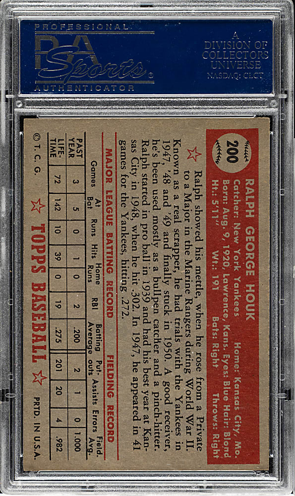 1952 Topps #200 Ralph Houk PSA NM-MT 8