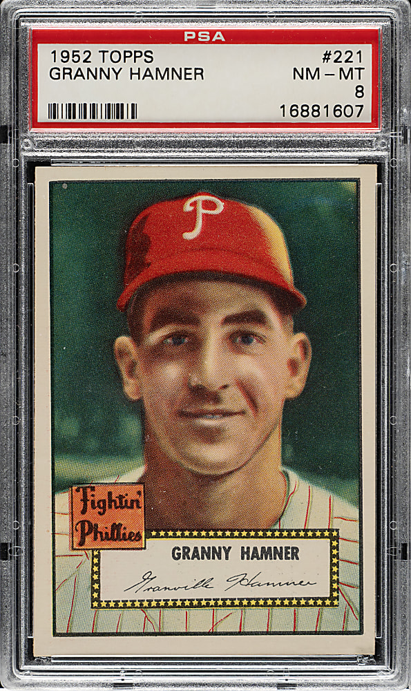1952 Topps #221 Granny Hamner PSA NM-MT 8