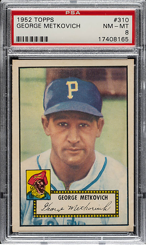 1952 Topps #310 George Metkovich PSA NM-MT 8