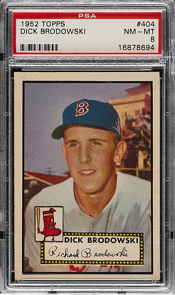 1952 Topps #404 Dick Brodowski High Number PSA NM-MT 8
