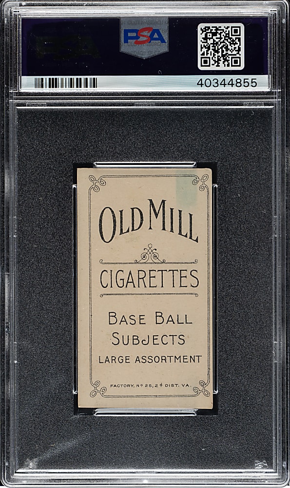 1909-1911 T206 White Border Bill Bradley Portrait PSA EX-MT 6 - Old Mill Back