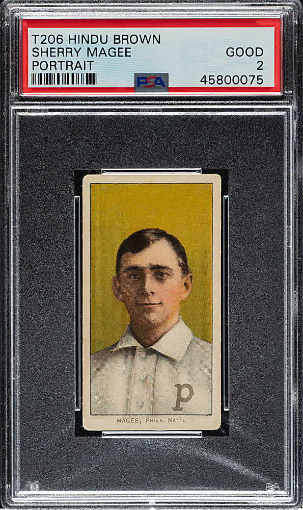 1909-1911 T206 White Border Sherry Magee Portrait PSA GOOD 2 - Brown Hindu Back