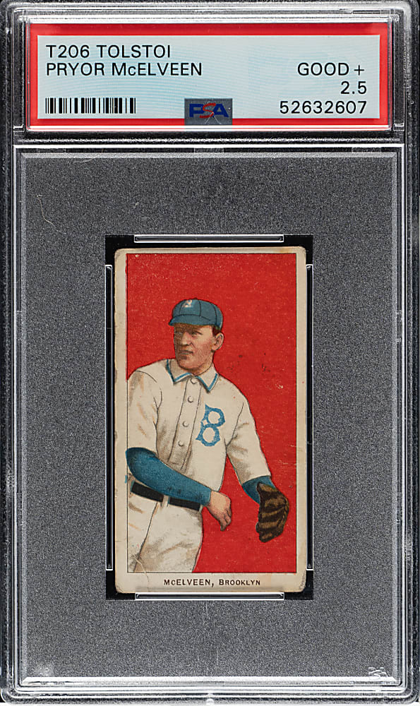 1909-1911 T206 White Border Pryor McElveen PSA GOOD+ 2.5 - Tolstoi Back -  1 of 1 - Highest Graded!