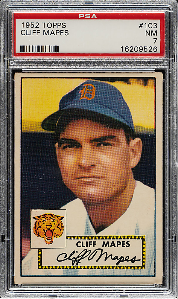 1952 Topps #103 Cliff Mapes PSA NM 7